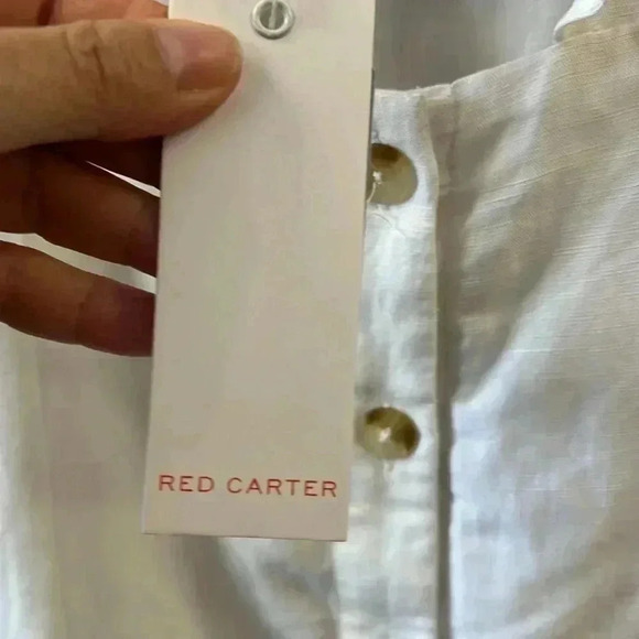 Red Carter White Button front mini dress 100% cotton size small NWT - Picture 7 of 8